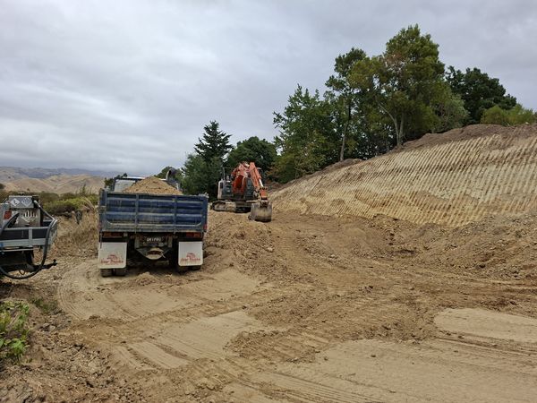 Earthworks in progress on Blenheim hilltop site