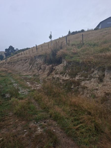 Hillside rural track at Delta Lakes Marlborough showing fresh earthworks and re-shaped water table